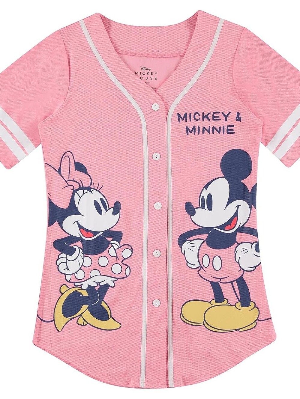 Disney Pink Mickey & Minnie Button-Front Girls' Shirt